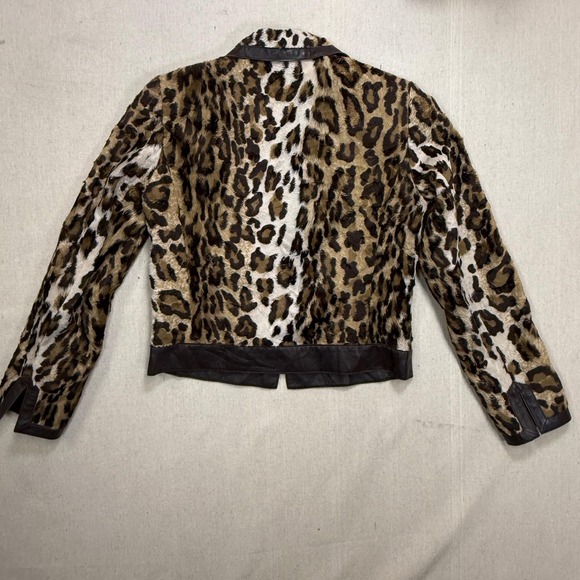 Doncaster Leopard Print Faux Fur Leather Trim Jacket - Picture 6 of 11